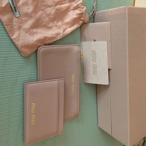 Miu miu cardholder and pouch set